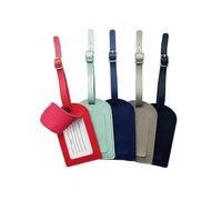 Générique Étiquette de Bagage en Cuir PU de Couleur Unie, Sac à Bagages, nom, Carte d'identité, Porte-adresse, étiquette de Sac à Main, Accessoires de Voyage(Gray Vertical)