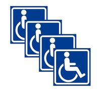 Générique Étiquette Handicap,4 Pièces 12 X 12 Cm Autocollant Imperméable Fournitures Auto - Panneaux Handicap pour Toilettes - Usage Intérieur Et Extérieur : Bus Hôtel Salle De Bain
