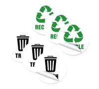 Générique Étiquettes Autocollantes Finition Soignée pour Poubelle Réutilisables en Pvc Lot de 6 Feuilles pour Lieux Publics et Bureaux