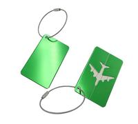 Générique Étiquettes de Bagages de Voyage en Alliage d'aluminium, étiquettes de Bagages, étiquettes d'avion avec nom, Carte d'identité, Accessoires de Voyage de Couleur Unie(Green)