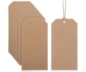 Générique Étiquettes D'expédition Vierges en Papier Kraft Kaki 200 avec Ficelle de Jute, Compactes et Légères, pour Diverses Occasions et Étiquetage