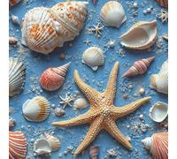 Générique Étoile De Mer Coquillage Papier Peint Épaissir Mat Auto Adhésif 44x500 cm Océan Plage Meubles Autocollants Amovible Comptoir Contact Papier Stickers Muraux pour Bains Salon Chambre A-502