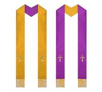 Générique Étole de Prêtre | Unisex à Franges Réversible Tissu Liturgique Traditionnel,Écharpe Cérémonie Religieuse | pour Mariage Baptême Funérailles et Confirmation