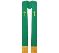 Générique Étole du clergé avec croisé brodé et glands élégants pour événement de culte formel, cérémonie religieuse, ceinture du clergé