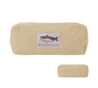 Générique Étui à Crayon brodé de Requin Mignon et Grande capacité de Papeterie en Velours côtelé | Stockage Polyvalent pour Les étudiants, Le Travail et Les Voyages