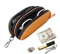 Générique Étui À Lunettes Étanche - Étui À Lunettes De Soleil Avec Porte-clés Et Pochette Zippée À 2 Poches | La Pochette Pour Lunetes Résistante Aux Rayures Peut Contenir 2 Paires De Lunetes