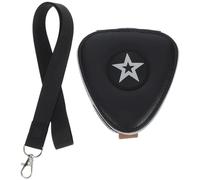 Générique Étui à Médiators en Cuir Noir pour Guitare, Léger et Multi-Usage, Capacité de 24 Médiators Lanière, Amateurs de Guitare