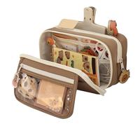Générique Étui au Crayon Capybara - Pouque Crayon Capybara Mignonne | Sac de Papeterie Transparent Capybara | Étui à Crayon avec Ordinateur Portable Broche de Porte-Curse Broch Stickers Pens for Kids