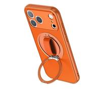 Générique Étui avec Béquille for IPhone 17/17Air/17Pro/17Pro Max, Coque De Protection D'appareil Photo Antichoc, Support De Bague Réglable Pivotant, Housse De Poignée(Orange,17 Air)