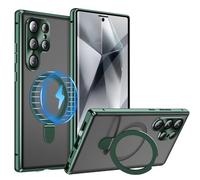 Générique Étui avec béquille pour Samsung Galaxy S26 Ultra, Protection Double Face, Pare-Chocs métallique à adsorption magnétique, Verre trempé à l'avant et Coque arrière en Polycarbonate dépoli