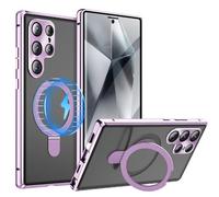 Générique Étui avec béquille pour Samsung Galaxy S26 Ultra, Protection Double Face, Pare-Chocs métallique à adsorption magnétique, Verre trempé à l'avant et Coque arrière en Polycarbonate dépoli