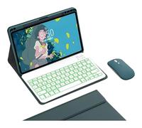 Générique Étui Clavier pour Redmi Pad SE 11 Pouces,AZERTY Français,Clavier sans Fil Rétroéclairé Détachable avec Housse de Protection Magnétique,Souris,Deep Green