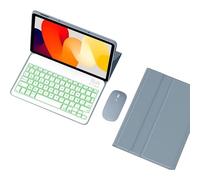 Générique Étui Clavier pour Redmi Pad SE 11 Pouces,AZERTY Français,Clavier sans Fil Rétroéclairé Détachable avec Housse de Protection Magnétique,Souris,Bleu,Blue Bleu