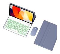Générique Étui Clavier pour Redmi Pad SE 11 Pouces,AZERTY Français,Clavier sans Fil Rétroéclairé Détachable avec Housse de Protection Magnétique,Souris,Violet,Purple Violet