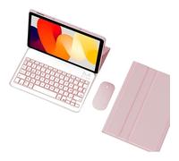 Générique Étui Clavier pour Redmi Pad SE 11 Pouces,AZERTY Français,Clavier sans Fil Rétroéclairé Détachable avec Housse de Protection Magnétique,Souris,Rose,Pink Rose