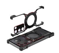 Générique Étui de Dissipation Thermique sans Bords en métal, Compatible avec Nubia RedMagic 11 Air 5G, Coque de Support magnétique, Couvercle de Protection d'objectif(Black Red)