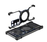 Générique Étui de Dissipation Thermique sans Bords en métal, Compatible avec Nubia RedMagic 11 Air 5G, Coque de Support magnétique, Couvercle de Protection d'objectif(Black Blue)