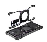 Générique Étui de Dissipation Thermique sans Bords en métal, Compatible avec Nubia RedMagic 11 Air 5G, Coque de Support magnétique, Couvercle de Protection d'objectif(Black Purple)