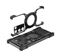 Générique Étui de Dissipation Thermique sans Bords en métal, Compatible avec Nubia RedMagic 11 Air 5G, Coque de Support magnétique, Couvercle de Protection d'objectif(Black Silver)