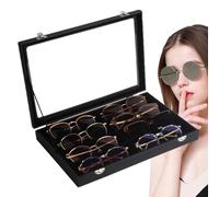 Générique Étui de Présentation pour Lunettes de Soleil | Plateau En Bois À 8 Emplacements Pour Affichage De Verres - Étui Multi Lunettes - Pour Hommes et Femmes Appartement Hôtel Chambre
