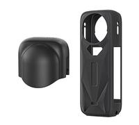 Générique Étui de Protection en Silicone avec Capuchon d'objectif pour Insta360 X5 (Black Lens Cap+Black Protective Cover)