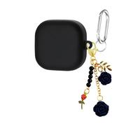 Générique Étui de Protection en Silicone Fleur de camélia pour bourgeons 4 et avec Accessoires Porte-clés Étui de Protection en Silicone Fleur de camélia