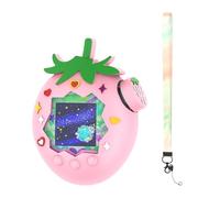 Générique Étui de Protection Fraise pour Tamagotchi Paradise-Comprend Une Lanière, Un Design Antichoc en Silicone Souple, Un Joli Dessus en Feuille Verte