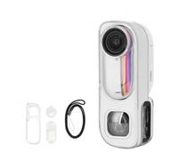 Générique Étui de Protection Transparent caméra pourInsta360 GO3S Retro - Housse de Protection en TPU Souple, résistante à la poussière et aux Chocs - Accessoires, Blanc Transparent + Cordon