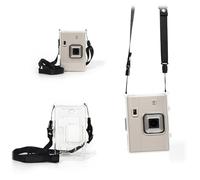 Générique Étui de Protection Transparent pour Instax Mini liplay+, Coque Rigide en Cristal avec bandoulière Amovible, étui de Transport (Appareil Photo Non Inclus) (Étui de Protection + dragonne)