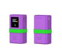 Générique Etui en Silicone pour CUKTECH No.10 Mini Power Bank Fast Charger Anti-Lost Shockproof Protective Cover Sim Card Eject Pin Needle Storage Case USB C Cable (Violet)