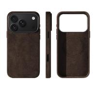 Générique Étui Fin en Cuir suédé pour iPhone 18 Pro Max - Mocha Brown | Compatible avec MagSafe, cuir suédé italien, fait main, ultra fin, doux pour la peau, antidérapant, anti-rayures