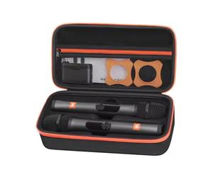 Générique Étui Microphone sans Fil pour JBL PartyBox Wireless Mic, étui de Transport Rigide étanche et résistant aux Chocs pour Deux Microphones à Main, avec Poche en Filet à Fermeture éclair