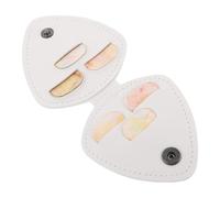 Générique Étui Portable en Cuir Pu Blanc pour Médiators de Guitare Acoustique et Basse, Assortiment de 3 Médiators Transparents Multi-épaisseurs pour Jeu Précis et Strumming, Pochette