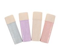 Générique Étui Porte-Brosse à Dents de Voyage en Plastique avec Couvercle Lot de 4 Motifs Floraux Couleurs Violet Bleu Rose Beige Organiseur Portable pour Salle de Bain et