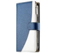 Générique Étui Portefeuille en Cuir Véritable for IPhone 17/17 Air/17 Pro/17 Pro Max, Housse Folio Classique avec Fentes for Cartes, Béquille Et Dragonne(Blue,17 Air)