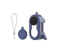 Générique Étui pour Appareil Photo avec Sangle de à, Dark Blue | Coque portable en silicone avec capuchon d ' objectif, lanière et clip arrière pour un transport quotidien