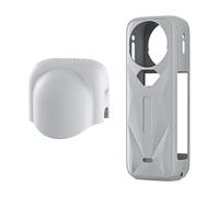 Générique Étui pour Insta360 X5, avec Protection D'Objectif en Silicone Souple, Antichoc Et Anti-Traces De Doigts. (Gray Lens Cap+Gray Protective Cover)