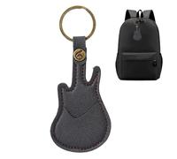Générique Étui pour médiators de guitare, boîte pour médiators de guitare - Boîte à plectres de avec organisateur de médiator de basse à anneau,Organisateur de clés en forme de en cuir PU, acces