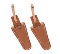 Générique Étui Robuste pour Sécateur en Cuir de Vachette Marron Lot de 2 Housses de Protection pour Outils de Jardin Pochette Fine et Portable Compatible Cisaille Jardin Accessoires