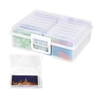 Générique Étuis À Photos - PP 36x28x13cm | De Boîte Transparent | Boîtes Transparentes Avec Poignée, Boîte À Photos De 4x6 Pouces Pour Cartes, Autocollants, Stockage De Timbres, Organisation, Af