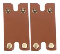 Générique Étuis de Protection pour Têtes de Rasoir Marron en Cuir Synthétique et Fer, 2 Pièces Pratiques pour Ranger et Protéger le Rasoir Manuel en Voyage