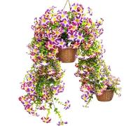 Générique Eucalyptus and Morning Glory Outdoor Artificial Silk Flowers - UV Resistant Realistic Faux Plants | Wall Hanging Decoration | 56g Silk Vine for Home Garden Patio Courtyard Wedding Ornament