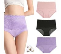 Générique Evella Leak Proof Panties High-Waist Tummy-Control Butt-Lifting Panties 2025 Evella Leak Proof Underwear Women Briefs (C,L)