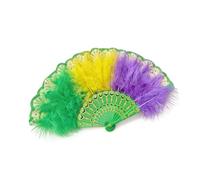 Générique Éventail à Main à clapet Pliable, éventail Pliable rétro brodé à Plumes des années 20 pour Les décorations de fête, de Danse, de Mariage Flapper Hand