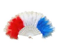 Générique Éventail à Main à clapet Pliable, éventail Pliable rétro brodé à Plumes des années 20 pour Les décorations de fête, de Danse, de Mariage Flapper Hand