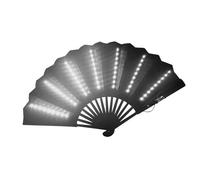 Générique Éventail à main, éventail pliant pour festival, Ventilateur portable pliable à LED, Accessoires portables, éventail pliant polyvalent pour spectacles, danse du ventre