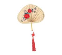 Générique Éventail de Palmier Tissé Main Motif Fleur de Style Chinois pour Garçon Fille été Portable Rafraîchissant Décoration Murale Pratique