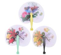 Générique Éventail Garçon et Filles Pliant en Papier de Style Chinois, Léger et Résistant, Lot de 3 Pièces pour Mariages et Spectacles Scène Plusieurs styles