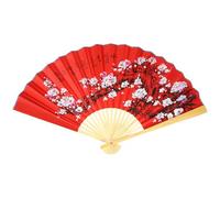 Générique Éventail Pliant Mural Chinois 50x90 Cm en Papier Décoratif à Fleurs de Prunier, Grand Éventail Oriental pour Décoration Murale, Accessoires Photo et Mariage, Artisanat