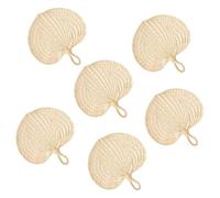 Générique Éventail Portatif En Raffia, 6 pièces d'éventails artisanaux en feuilles de palmier raphia, Accessoire Rafraîchissant Déco de Table Murale Maison Fête Mariage Style Chinois